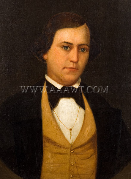 Portrait, Young Gentleman
Attributed to Horace Bundy (1814-1883)
Circa 1840's, entire view